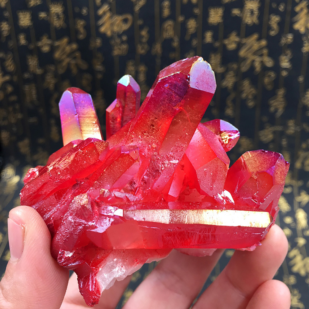 Bonsai Rock Garden - Red Titanium Coated Natural Rock Healing