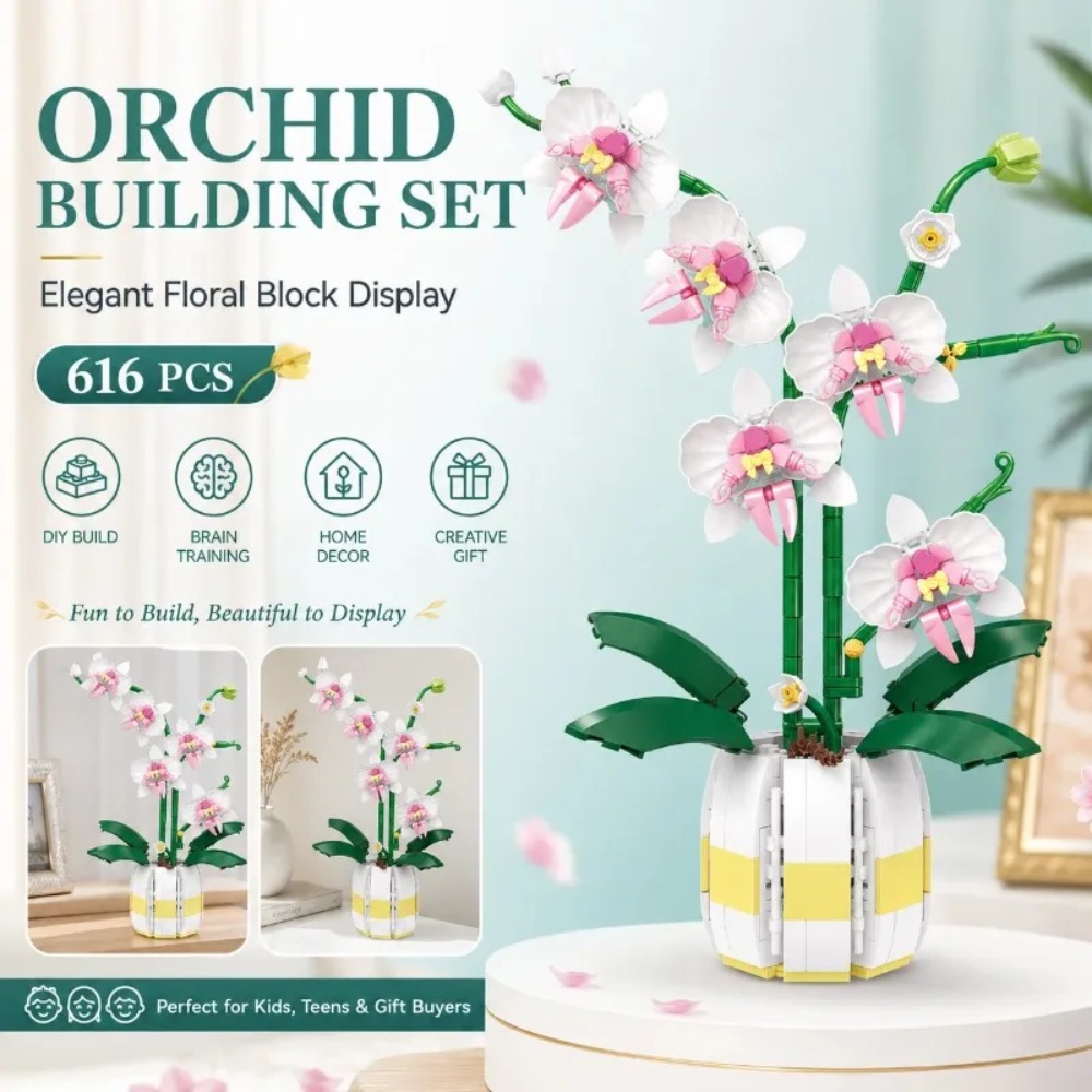 Orchid Building Blocks Flowers - Bonsai Garden Lego 评论和价格