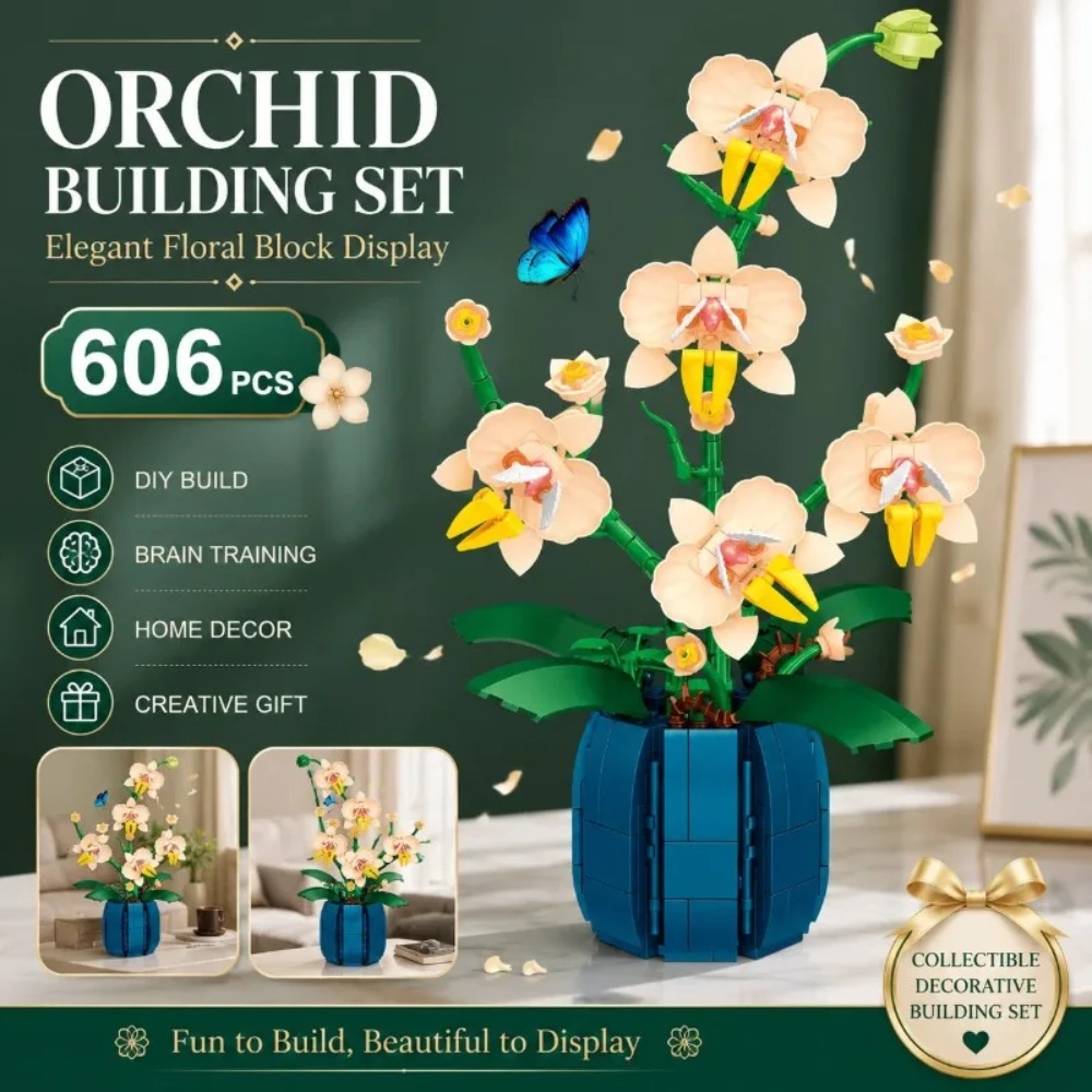 Orchid Building Blocks Flowers - Bonsai Garden Lego 评论和价格
