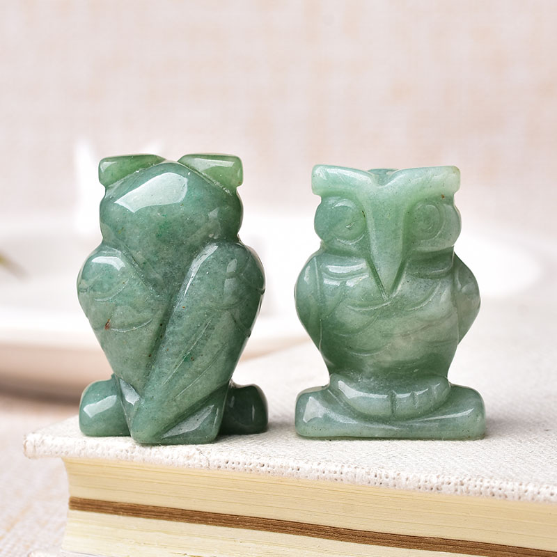 1PC Natural Stone Carved Owl A - Bonsai Rock Garden 评论和价格