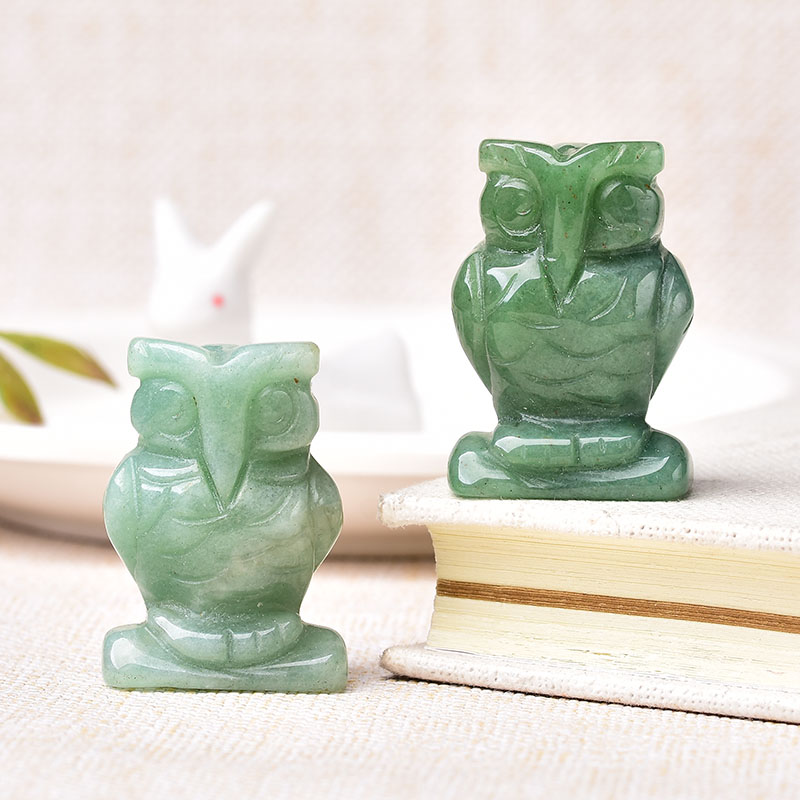 1PC Natural Stone Carved Owl A - Bonsai Rock Garden 评论和价格