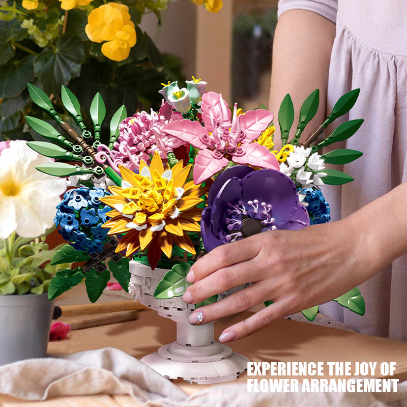Creative 1081Pcs Flower Garden - Bonsai Garden Lego 评论和价格