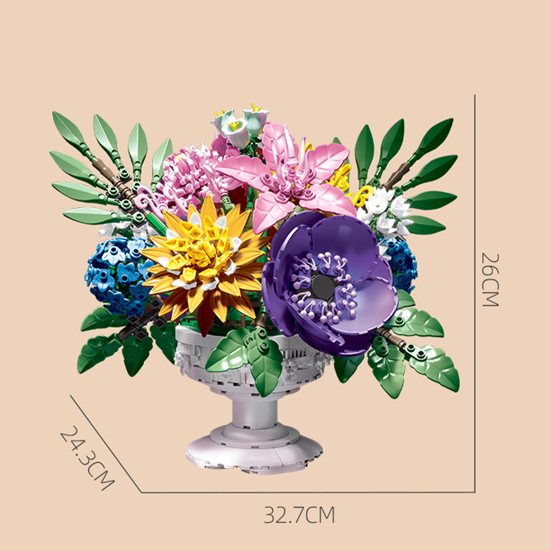 Creative 1081Pcs Flower Garden - Bonsai Garden Lego 评论和价格
